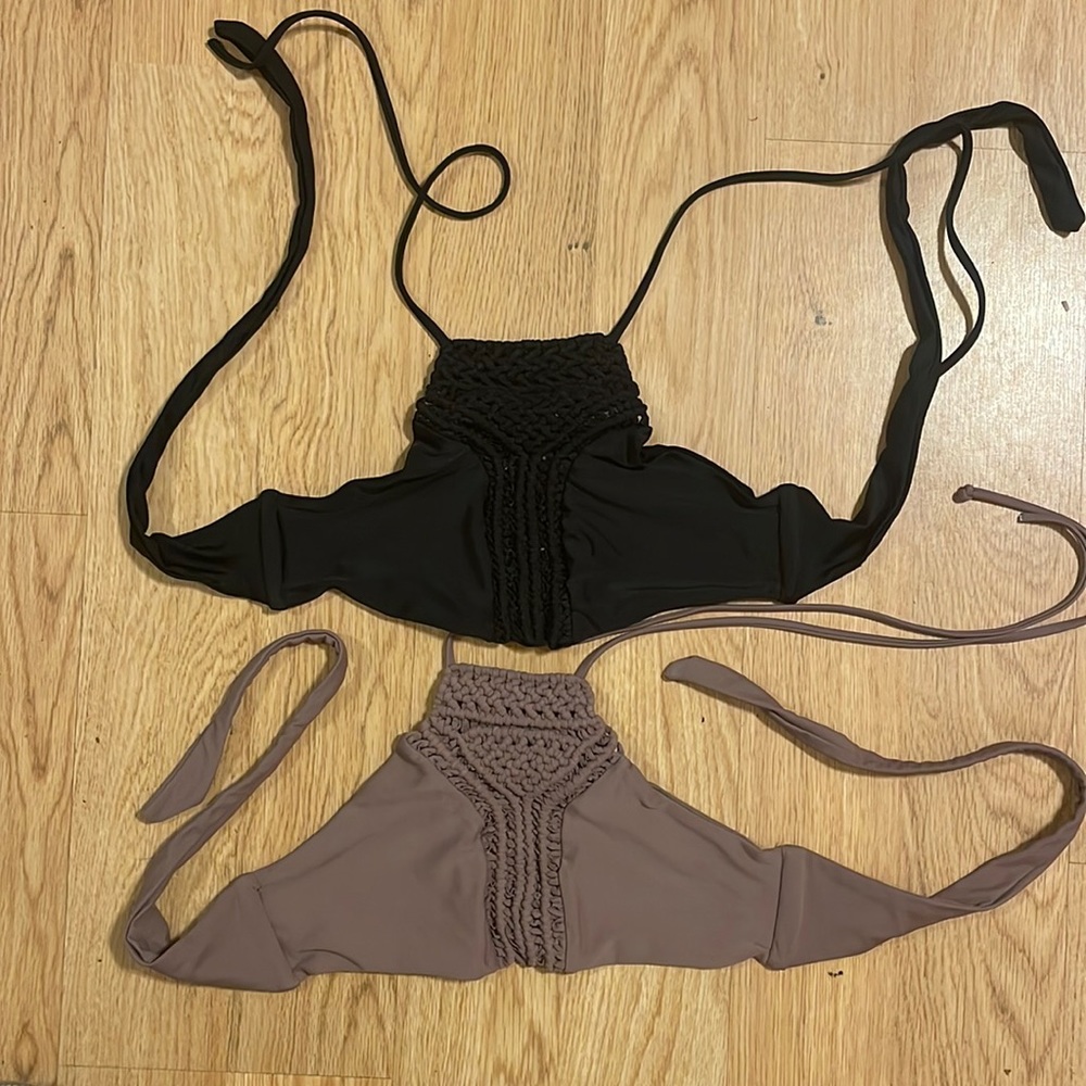 2 bathing suit tops